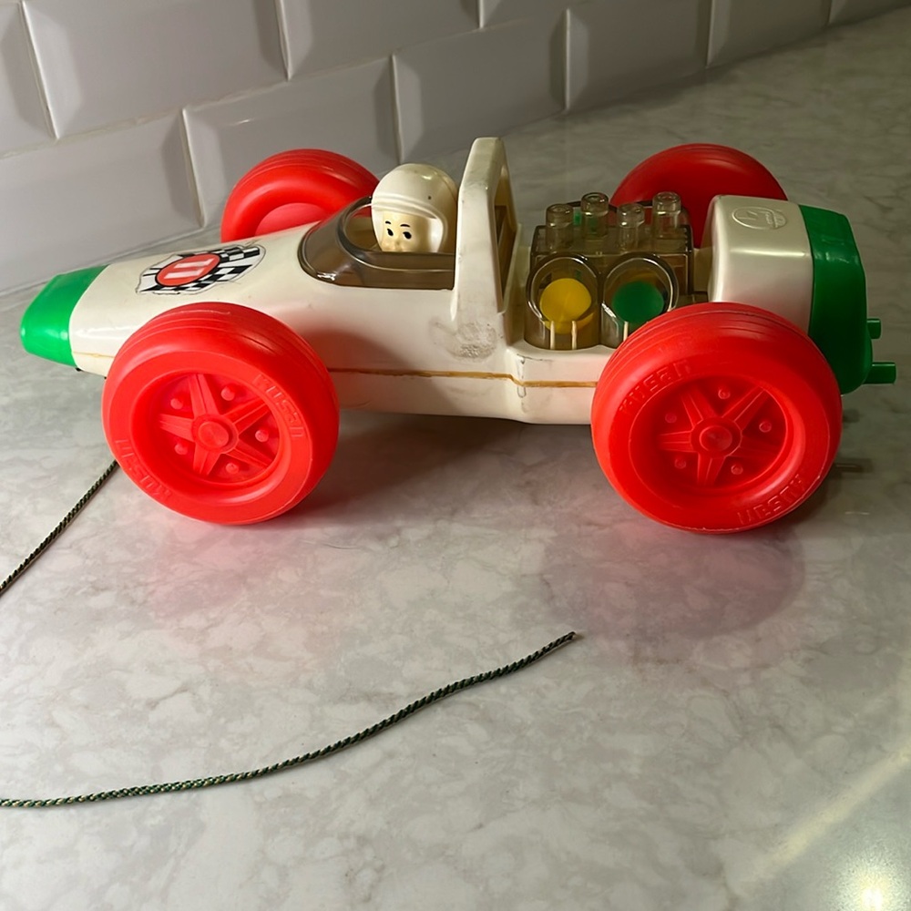 Vintage Kusan Grand Prix Race Popper Car Toy  No. 26-A.  Pull Toy 1960’s- 1970’s